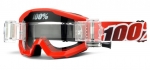 Мотоциклетные очки с перемоткой 100% STRATA Mud Goggle Fire Red - прозрачная линза