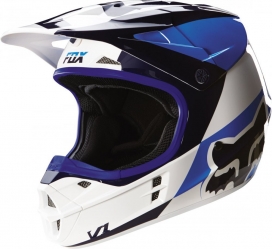 Мотошлем FOX V1 MAKO HELMET ECE бело-синий,МОТОКРОСС,MOTOCROSS,14407-008