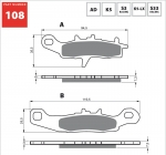 ПЕРЕДНИЕ ТОРМОЗНЫЕ КОЛОДКИ GOLD FREN K5 SUZUKI RM85