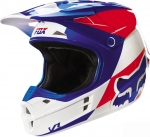 Мотошлем FOX V1 MAKO HELMET ECE бело-синий