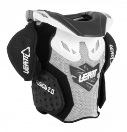 Детская защита тела и шеи Fusion vest LEATT 2.0 Jr белая S/M на рост 105-125 см ― MOTOCROSS-PARTS.RU