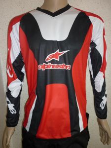 Футболка ALPINESTARS WHITE RED BLACK #3 ― MOTOCROSS-PARTS.RU